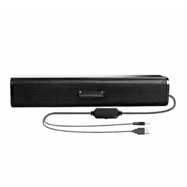 GPL Moxie V500 10W Portable USB Wired Soundbar, Speaker for PC,Desktop and Laptop with Volume Control and 3.5 mm AUX,2.0 Channel,52mmX2 Drivers,Plug &Play,2 Yrs Maufacuturer Warranty