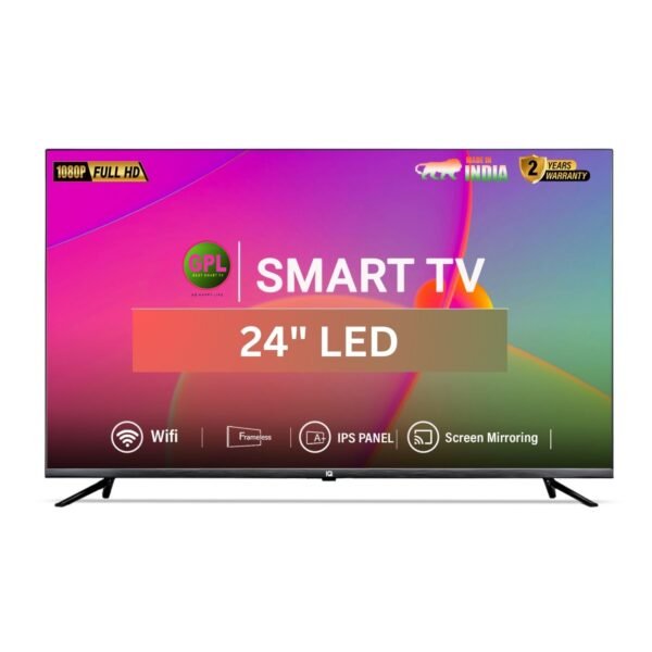 GPL 24 inches (60 cm) Frameless Full HD 2GB | 16 GB IPS Panel Smart LED TV with Sound Bar