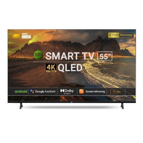 GPL 55 inches (139 cm) 4K QLED Frameless Smart TV